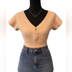 J. Crew Cream Cashmere Cropped Sweater Small